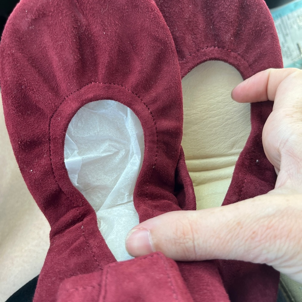 NWOT Suede Maroon Storehouse Flats - similar to tieks brand
